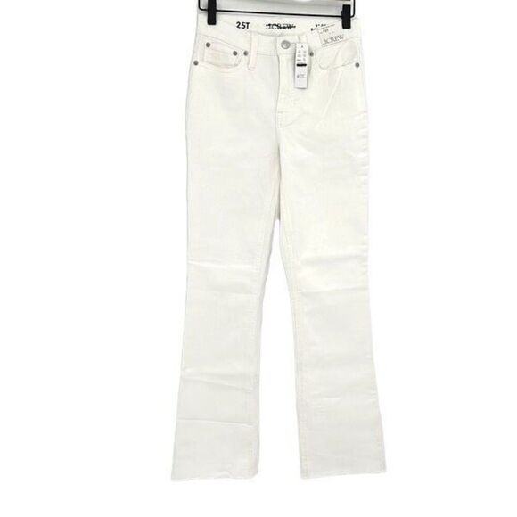 NWT J. Crew Womens White 9" Demi Boot Crop Jeans Size 25T - Picture 2 of 9
